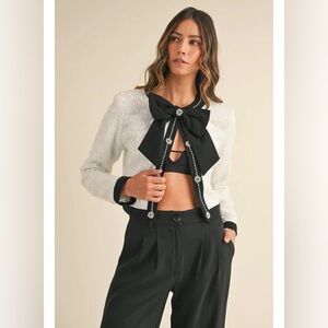 Elegant White and Black Women's Jacket